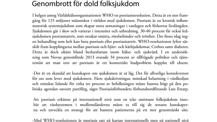 Genombrott för dold folksjukdom