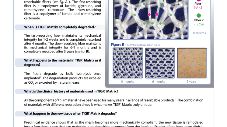 TIGR® Matrix Surgical Mesh - Frequently Asked Questions