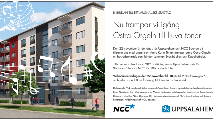 Uppsalahem och NCC bjuder in till ett musikaliskt spadtag