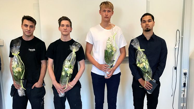 Joel Hedström, Rasmus Willig, David Bergin och John Bajer uppvaktades av gymnasienämnden. 