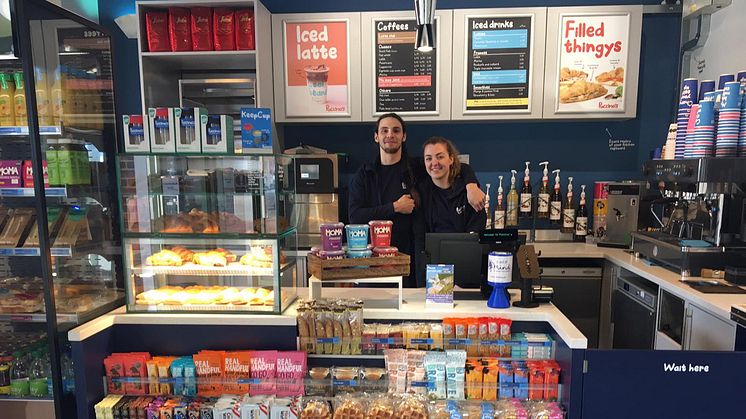 Joe on the go: baristas Miles and Amie are ready to serve at Haywards Heath station
