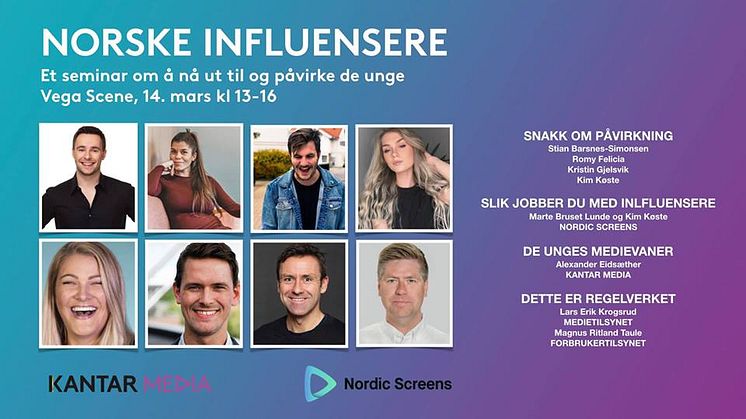 Norske influensere:  Seminar om å nå ut til og påvirke de unge
