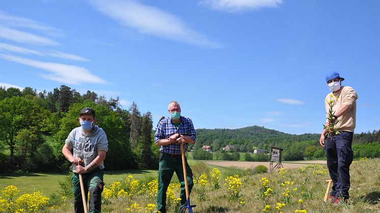 Feldarbeit im Freien: Oliver Bischoff, Thilo Quandel und Andreas Gießler.