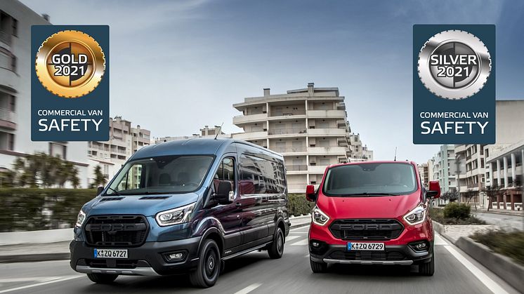 Ford Transit získal zlaté, Transit Custom stříbrné hodnocení