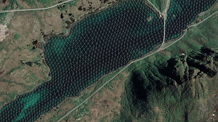 Turned FVCOM grid projected on Google Earth