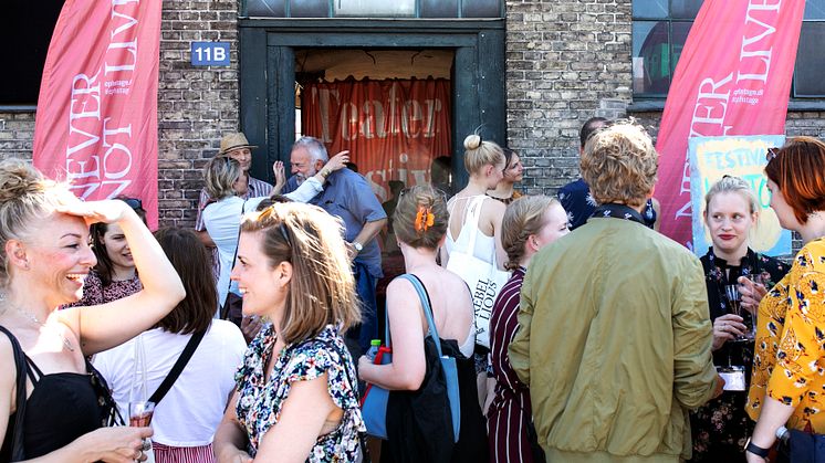 CPH STAGE festivalcentrum 2018 på Kvægtorvet i den Brune Kødby i København. Foto: Frida Gregersen