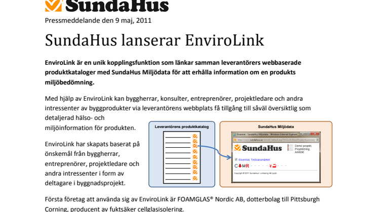 SundaHus lanserar EnviroLink