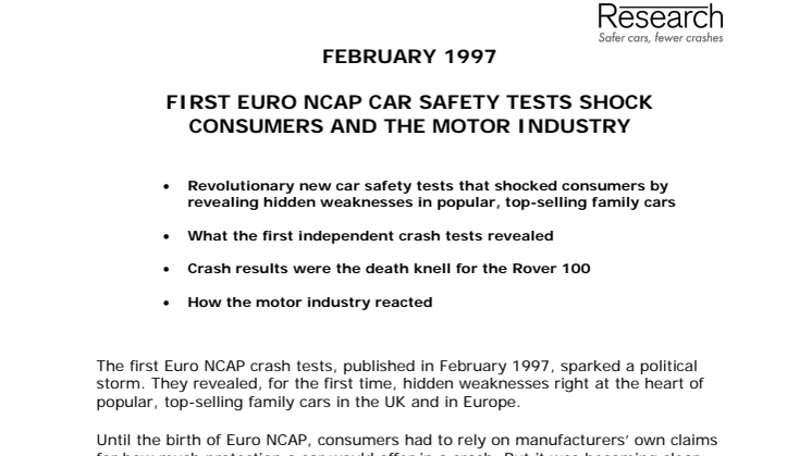 The Birth of Euro NCAP