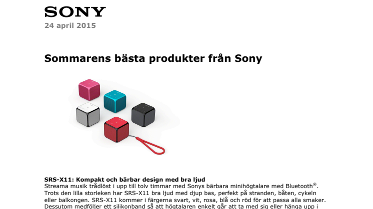 Sommarens bästa produkter från Sony