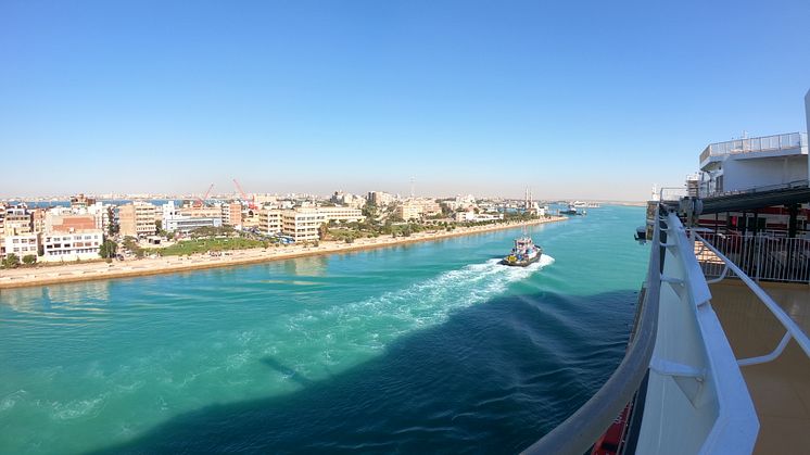 Viking Glory har nu passerat Suezkanalen och är ute på Medelhavet
