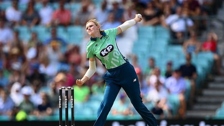 Sophia Smale in action for Oval Invincibles in The Hundred. Photo: Getty Images