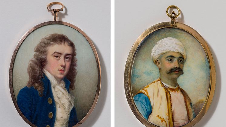 Jeremiah Meyer, A Boy In Blue Coat and Ozias Humphry, Portrait of Suliman Aga Le Luna. Photo: Anna Danielsson/Nationalmuseum. 