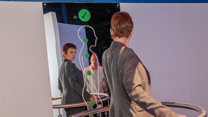 Helen Sharman, Britain's first astronaut, on Astronaut Rehab's BOSU balance ball.