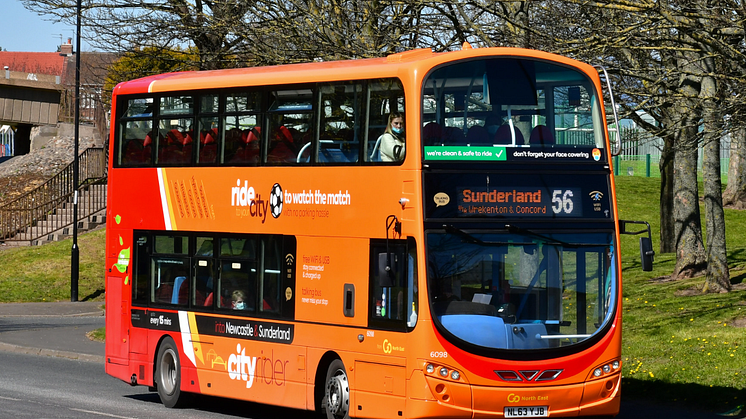 Bus services in and around Sunderland on SAFC's Wembley day - 21 May