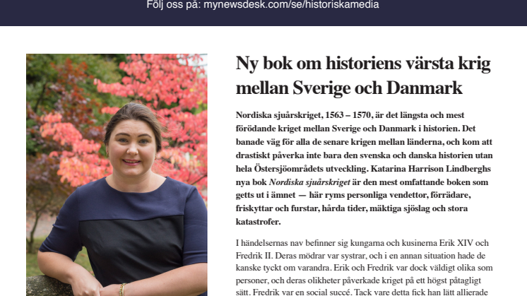 Ny bok om historiens värsta krig  mellan Sverige och Danmark