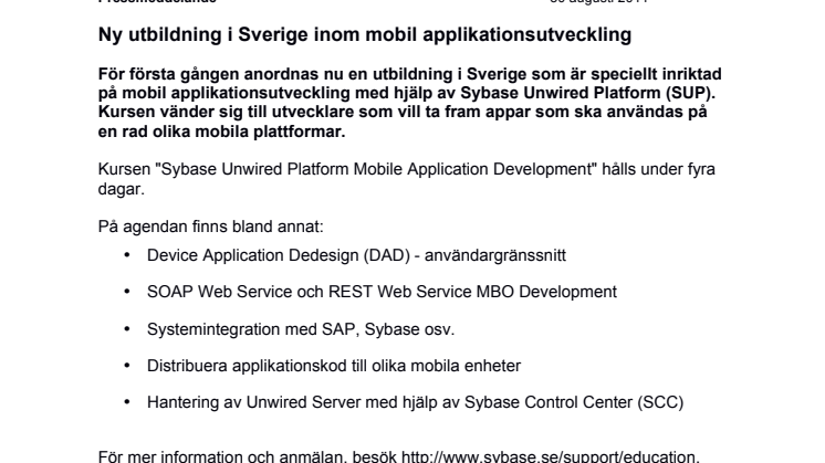 Ny utbildning i Sverige inom mobil applikationsutveckling