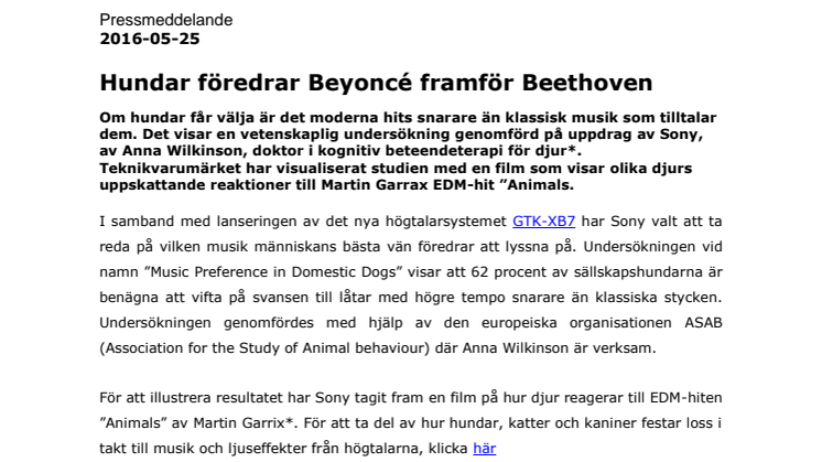 Hundar föredrar Beyoncé framför Beethoven