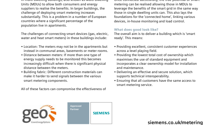 Siemens GEO MDU Solution Brochure