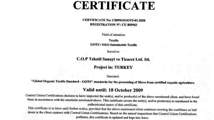 Earth Positive - CU Organic Printing Certificate