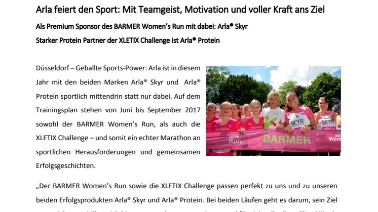 Arla feiert den Sport: Mit Teamgeist, Motivation und voller Kraft ans Ziel