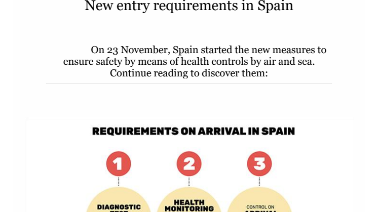 From 23 November 2020, Spain requires a PCR test for travellers coming from Estonia
