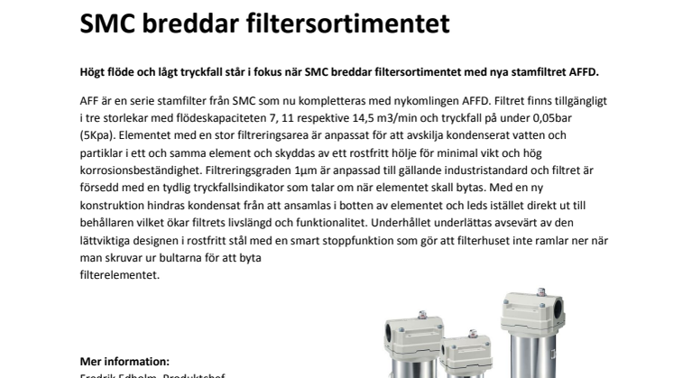SMC breddar filtersortimentet