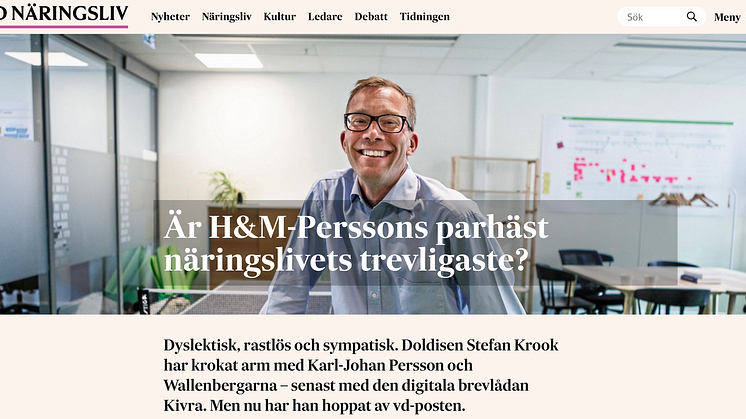 SvD "Är H&M-Perssons parhäst näringslivets trevligaste?"