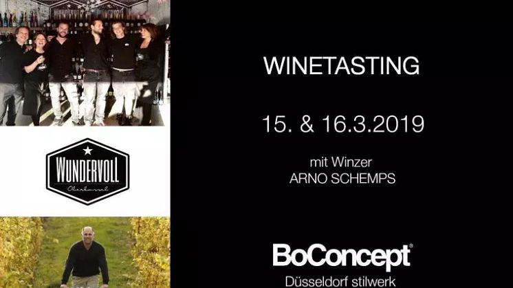 Düsseldorf: Winetasting bei BoConcept stilwerk – 15.3. & 16.3.2019