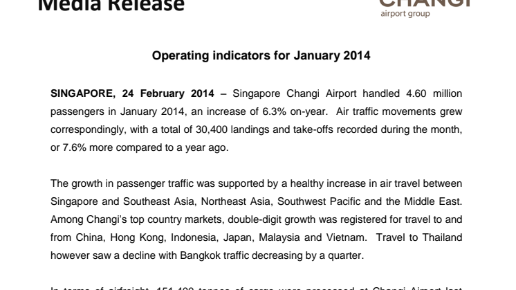 Operating Indicators for January 2014