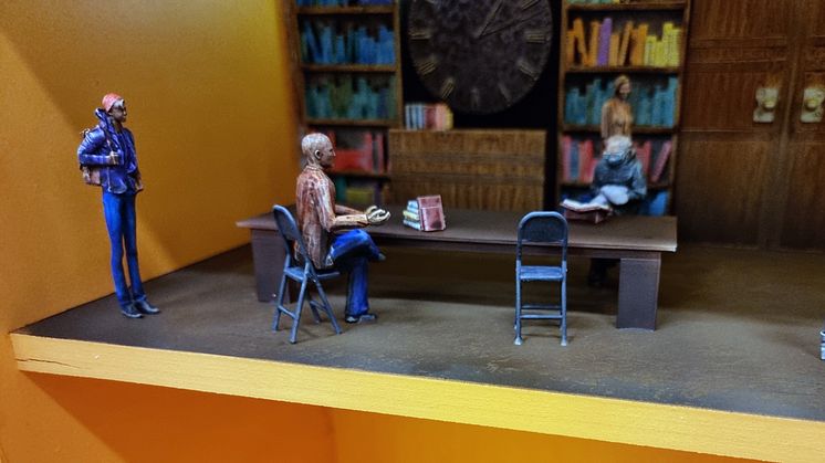 Bernie Sanders besöker (mini)Stadsbiblioteket i Stockholm
