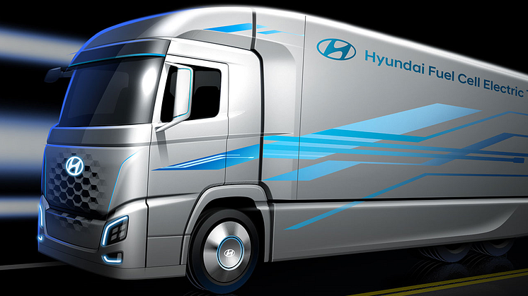 Hyundais nye hydrogenelektriske lastebil. Foto: Hyundai