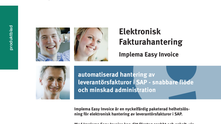 Elektronisk fakturahantering i SAP - Implema Easy Invoice