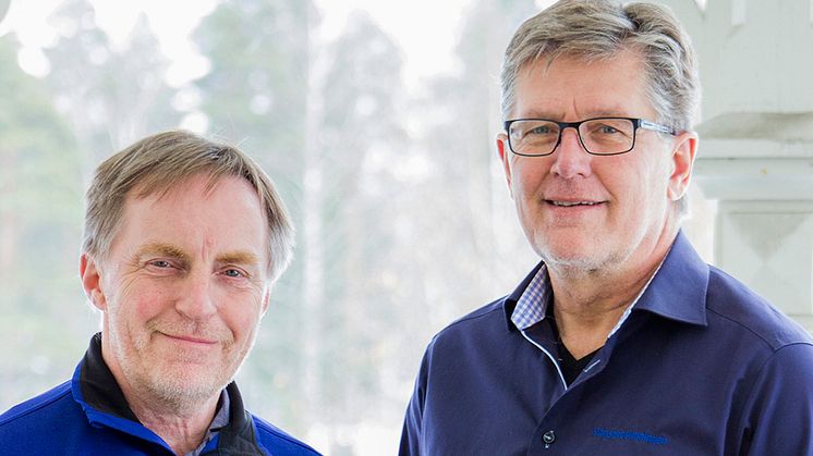 Vansbrosimningens nya ordförande Olle Emanuelsson med generalsekreterare Jan Palander. 