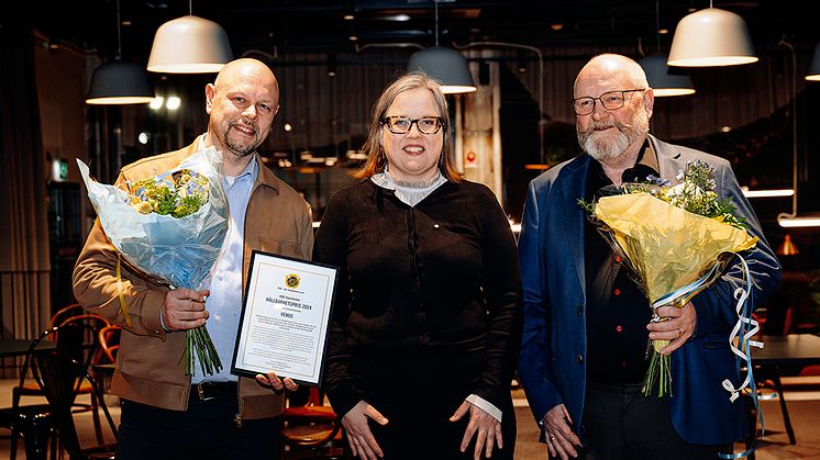 Magnus Tångring (ordförande HSB brf Venus), Jenny Hjalmarson (ordförande HSB Stockholm), Göte Nilsson (vice ordförande HSB brf Venus).