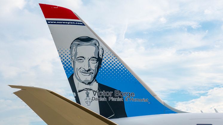 Norwegian ærer Victor Borge på nyeste 787 Dreamliner