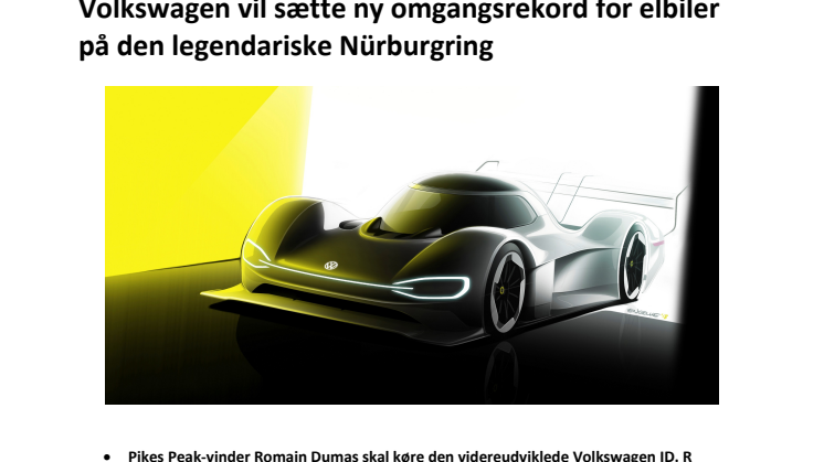 Volkswagen vil sætte ny omgangsrekord for elbiler på Nürburgring.