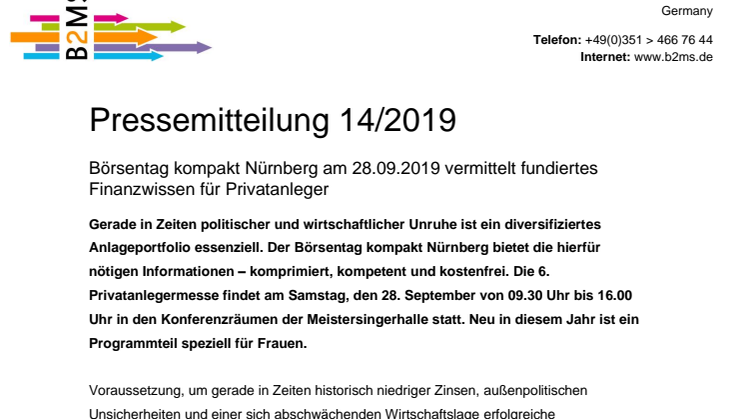 Unruhiger Herbst oder Jahresendralley? - Börsentag kompakt Nürnberg, 28.09.2019