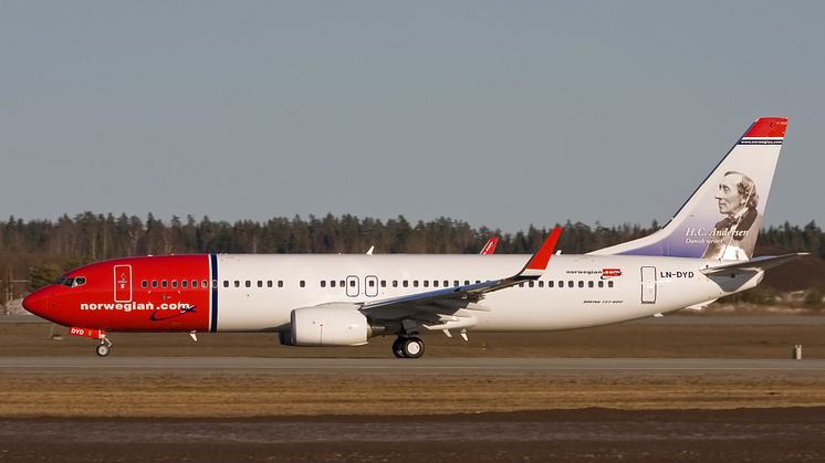 H.C. Andersen på nyt Norwegian-fly