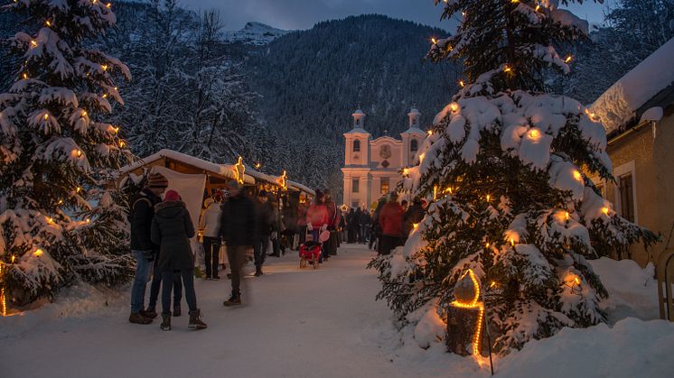 SalzburgerLands många julmarknader bjuder på sagolik vinteridyll . Foto: Salzburger Saalachtal Tourismus.