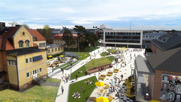 Visionsbild över campus: Contekton Arkitekter