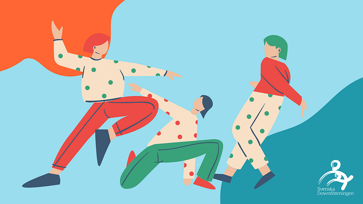 Illustrasjon av tre personer som dansar