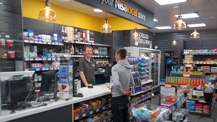 Serving customers at Nisa store, Elstree & Borehamwood