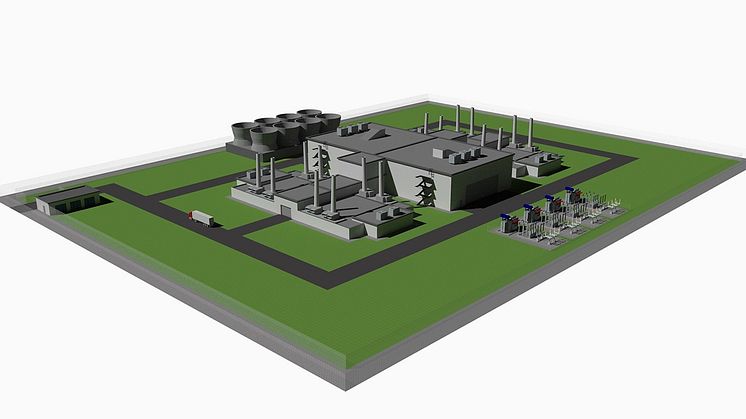 Illustration: Blykallas brittiska kärnkraftverksdesign består av fyra reaktorenheter och kommer att kunna producera 220 megawatt elektricitet under 25 kalenderår med hjälp av en enda laddning bränsle. Copyright Blykalla Reaktorer