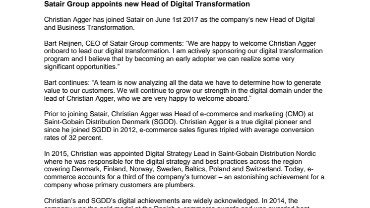 Satair Group appoints new Head of Digital Transformation