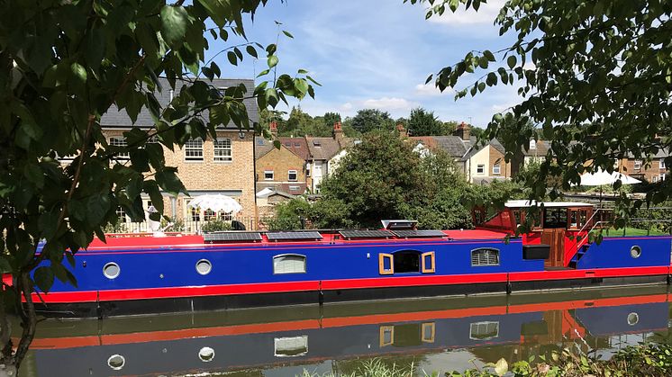 70ft Kingsley barge Sacred is equipped with an electric propulsion system and generator supplied by Fischer Panda UK