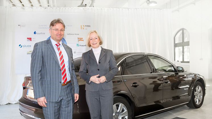 Minister of Research, Prof Dr Johanna Wanka, with her official car - an Audi A8 3.0 TDI quattro