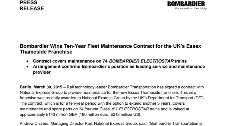 Bombardier vinner brittisk stororder på tågunderhåll 