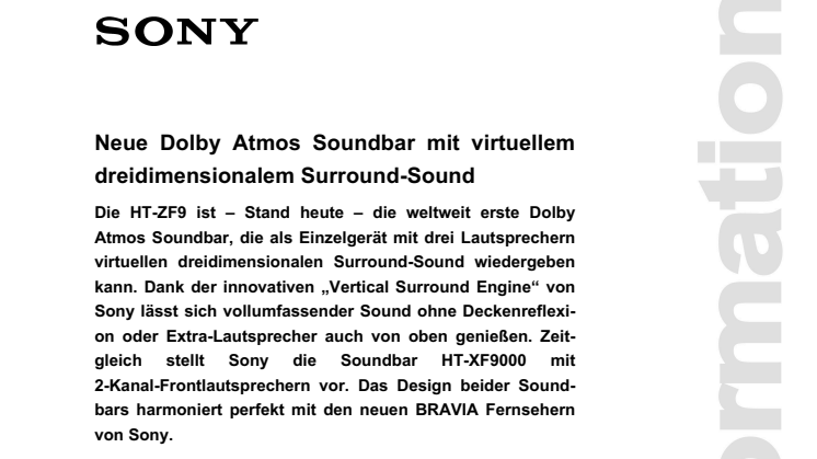 Neue Dolby Atmos Soundbar mit virtuellem dreidimensionalem Surround-Sound 