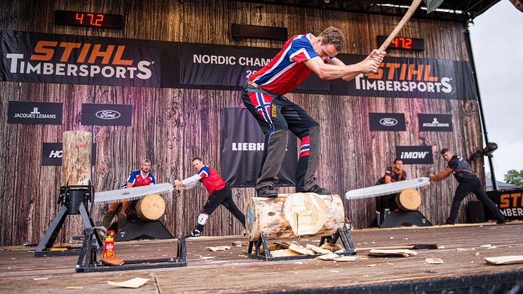 Det norske TIMBERSPORTS® landslaget ble andre beste nordiske lag i det Nordiske Mesterskapet.  