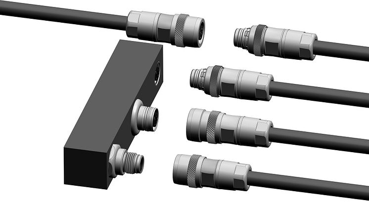 M12 Push-pull, kablage, lösa kontakter och Vägg-genomföringar